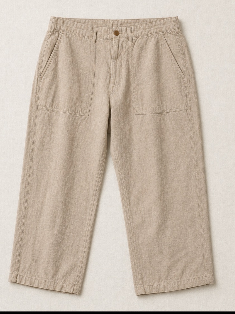 GAP Linen Utility Pants 36x30 Beige Pecan Relaxed Straight Leg Coastal Neutral